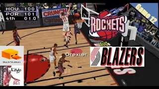 Last Second Shot! Rockets vs Trail Blazers -  NBA Live 98 - Duckstation - PS1
