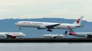 SFO: China Eastern Airlines (MU 589) Towers over Little Planes, from PVG [777-300] [B-7343]
