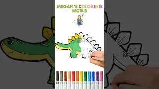 Friendly Dinosaur 🦖⛰️- Coloring & Drawing! #coloringforkids #howtodraw