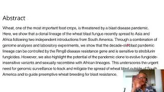 12B - Is Wheat Blast a Potential Pandemic? What are the Solutions?