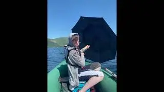 Fishing the scottish highlands on a inflatable boat