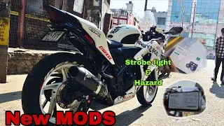CBR250R NEW MODS I| STROBE LIGHTS & HAZARD I| Honda CBR Mods I Most loaded CBR in India