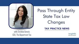Pass Through Entity State Tax Law Changes