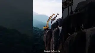 Giraffe Rescue Mission: Saving a Gentle Giant from the Cliff! 🦒❤️