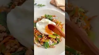 子どもが爆食【小松菜ビビンバ丼】レシピ詳細はコメント📝#簡単レシピ #小松菜レシピ#豚ひき肉レシピ#ビビンバ丼