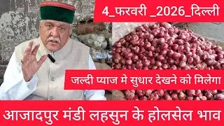 February 4, 2026 दिल्ली 🧅प्याज के होलसेल भाव azadpur delhi mandi onion market price #onionmarket