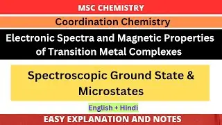 Spectroscopic Ground State and Microstate | Coordination Chemistry | MSc chemistry