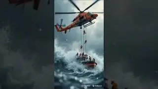 🚁🌊 Dramatic Ocean Rescue Mission! | #Shorts 🛟⚠️