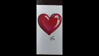 3D realistic red Heart painting