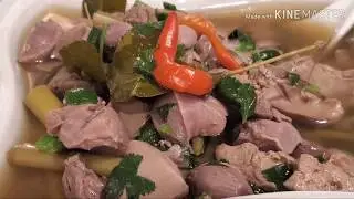 Chicken gizzard soup, hearts,livers,very good and spicy,[Mao