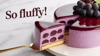 Grape Mousse Cake Recipe | No Oven Needed | JOJO BAKING