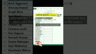 How to Use Left & search Function in Excel | Excel Tips and Tricks |