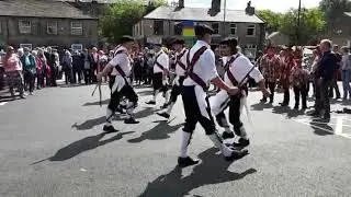 Knightlow Morris Men dance Brighton Camp, Adderbury. Saddleworth Rushcart 2018.