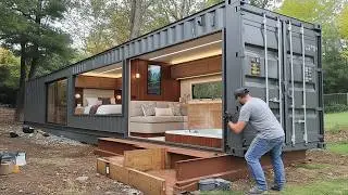 This man is transforming a scrap shipping container he found in the trash into a luxury home!