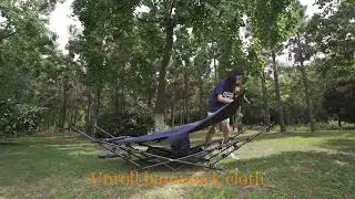 REDCAMP Portable Foldable Hammock With Collapsible Steel Stand With Removable Pillow and Storage Net