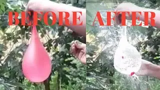 Slow motion burst of water balloon