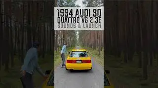 Alone in the forest with vintage Audi 80 quattro with some extras