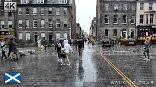 A Rainy Day Tour of Edinburgh | Rose Street | 4K HD | Walking Tour