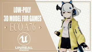 GAME  3D MODEL- ANIME GIRL- ECOA76- UE4