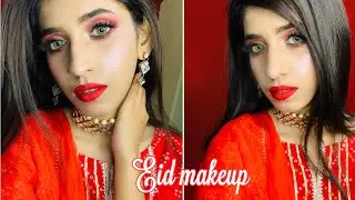 2021 Eid makeup tutorial ||step by step Eid makeup for beginners/red colour makeup