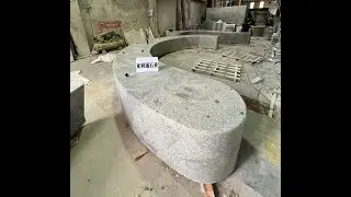 Curved stone benches for garden