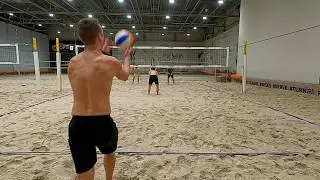 Indoor Beach Volleyball Sparring Session | Competitive Training
