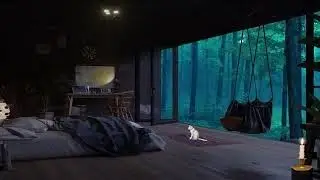 Sleep right after 5 minutes with the gentle sound of rain next to the house in the forest.