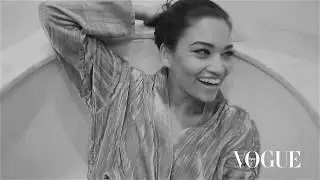 SHANINA SHAIK getting ready for VOGUE PARIS