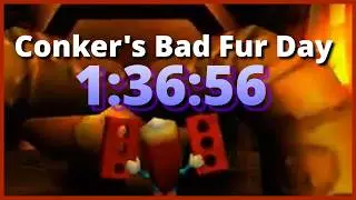Conker's Bad Fur Day - Chapters 100% Speedrun in 1:36:56 (Xbox Series S)