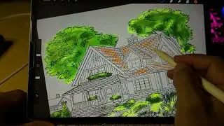 Luxury house with new iPad pro 26 iOS new version/design  or degrade house with procreate pro 2026