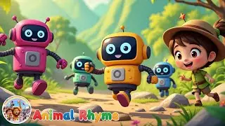 Five Little Robots on the Run Song | Sing with Bella and Counting Rhyme for Kids