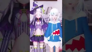 シオンちゃんグラちゃんでハートダンス🌙🔱💗 Heart Dance with Shion-chan and Gura-chan🌙🔱💗 #shorts