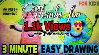 Go Green Drawing || How to Draw Go Green || Go Green save earth || Go Green Drawing easy