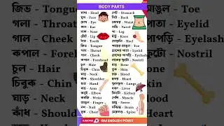 যে শব্দগুলি অবশ্যই জানা উচিত | Human body parts name | Spoken English Bangla