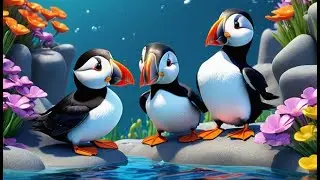 Five Little Puffins Counting Fish | Nursery Rhymes for Kids & Baby Songs
