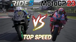 ⚔️ Kawasaki Ninja H2R vs Ducati Desmosedici GP23 | MAX SPEED | COMPARISON RIDE 5 vs MOTOGP 23 ⚔️
