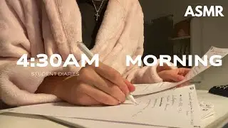 4:30AM ASMR Study Morning 🍂🎧☕️ I student diaries