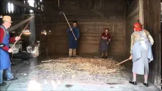 Threshing with hand flails &ndash; two pairs