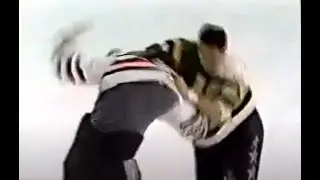 Mike Peluso first NHL fight and game, vs Basil McRae