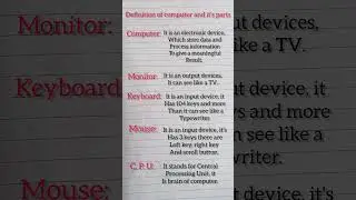 Parts of a Computer||Computer parts Explanation||Computer||