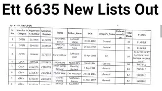 Ett 6635 selection lists out | Ett 6635 2nd lists | Ett 6635 new update
