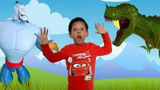 Genie Magic Story | Genie & Dino T-Rex Do Battle | Play Loads Kids TV