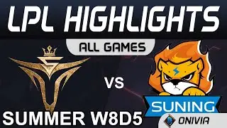 V5 vs SN Highlights ALL GAMES LPL Summer Season 2020 W8D5 Victory Five vs Suning by Onivia
