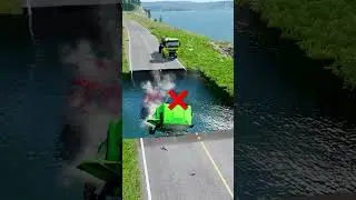 Tanker trucks vs water pit #128 | #beamngcarcrash #constructionvehicle #deepwaterbeamngdrive