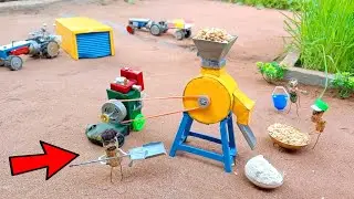 diy tractor flour mill diesel engine science project | Sun Farming | keepvilla | @MiniInventor