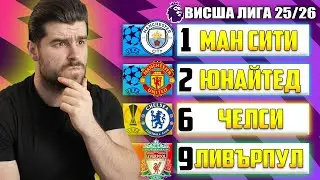 Моята 2025/26 Висша Лига ПРОГНОЗА *100% ВЕРНИ*