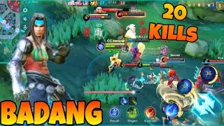 HERO~BADANG 20 Kills!! Nonstop Gaming Build Global Top 1 MLBB | Mobile Legends 5v5 