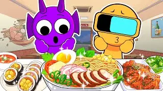 New Sprunki OC | Garnold vs Durple Mukbang Makanan Unik di Minimarket | Animation