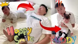 The Father Is Sleeping And The Daughter Is Running Around! Mom Was Angry When She Saw This!#funny