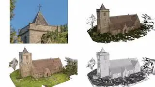 Reality capture 3d model animation / digital twin of Church - raw photos to cloud, mesh and texture